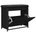 Banco zapatero con cajón abatible negro 62x32x56