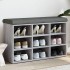 Banco zapatero madera de ingeniería gris Sonoma 82x32x50