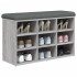 Banco zapatero madera de ingeniería gris Sonoma 82x32x50