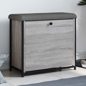 Banco zapatero con cajón abatible gris Sonoma 62x32x56