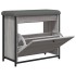 Banco zapatero con cajón abatible gris Sonoma 62x32x56