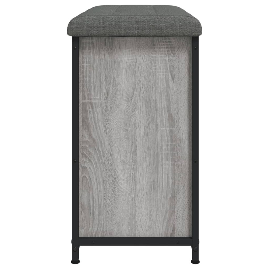 Banco zapatero con cajón abatible gris Sonoma 62x32x56