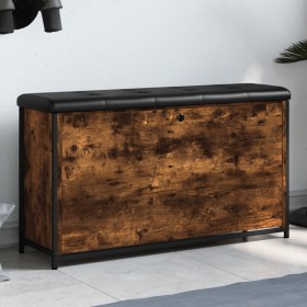 Banco zapatero con cajón abatible roble ahumado 102x32x56