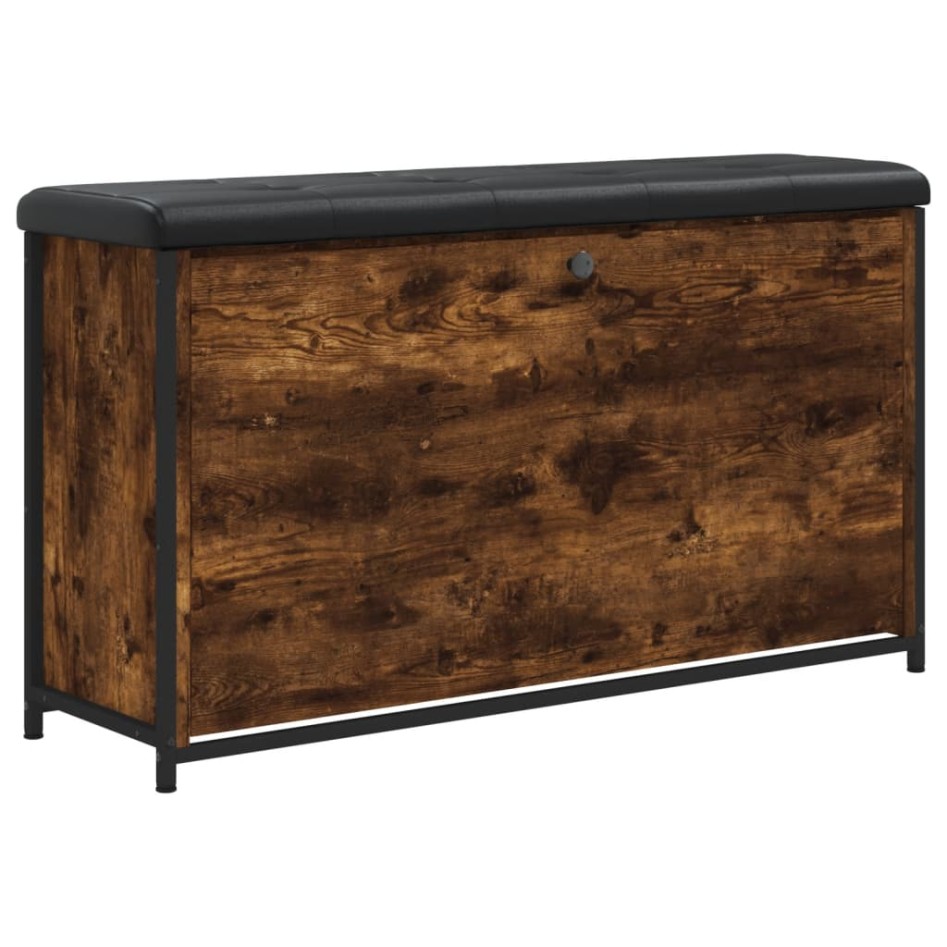 Banco zapatero con cajón abatible roble ahumado 102x32x56