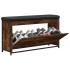 Banco zapatero con cajón abatible roble ahumado 102x32x56