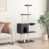 Rascador para gatos con postes de sisal gris oscuro 145