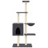 Rascador para gatos con postes de sisal gris oscuro 145