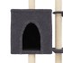 Rascador para gatos con postes de sisal gris oscuro 145