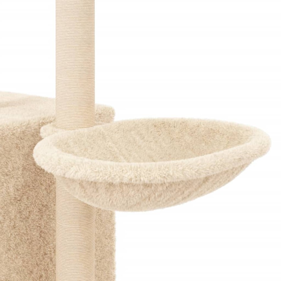 Rascador para gatos con postes de sisal color crema 145