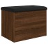 Banco con almacenaje madera ingeniería roble marrón 62x42x45