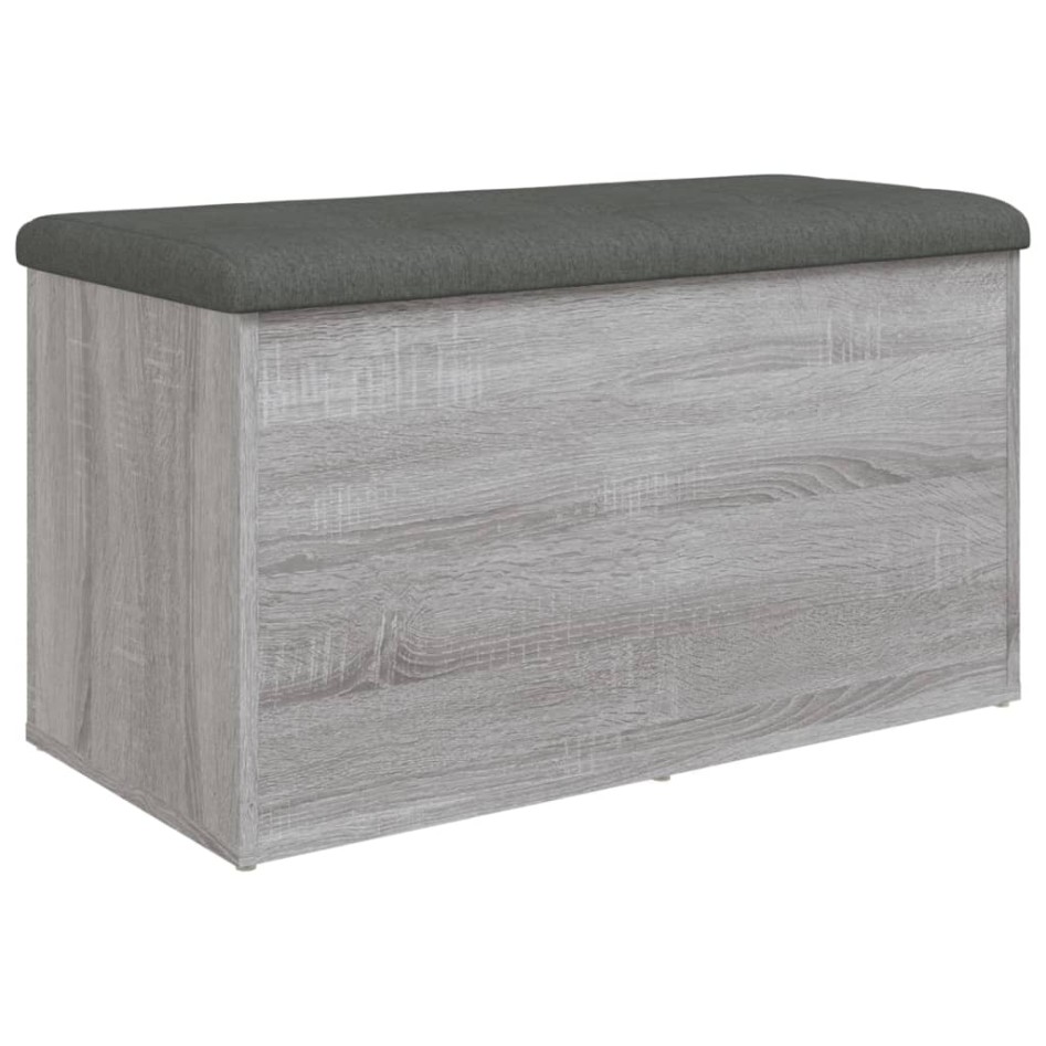 Banco con almacenaje madera ingeniería gris Sonoma 82x42x45