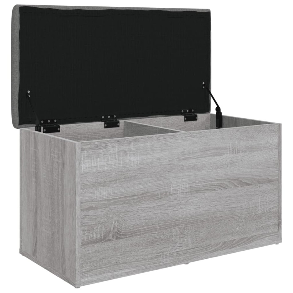 Banco con almacenaje madera ingeniería gris Sonoma 82x42x45