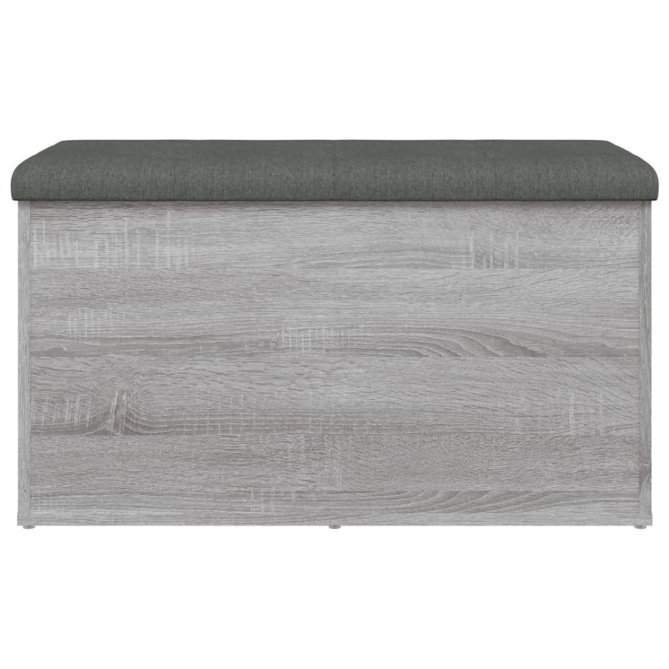 Banco con almacenaje madera ingeniería gris Sonoma 82x42x45