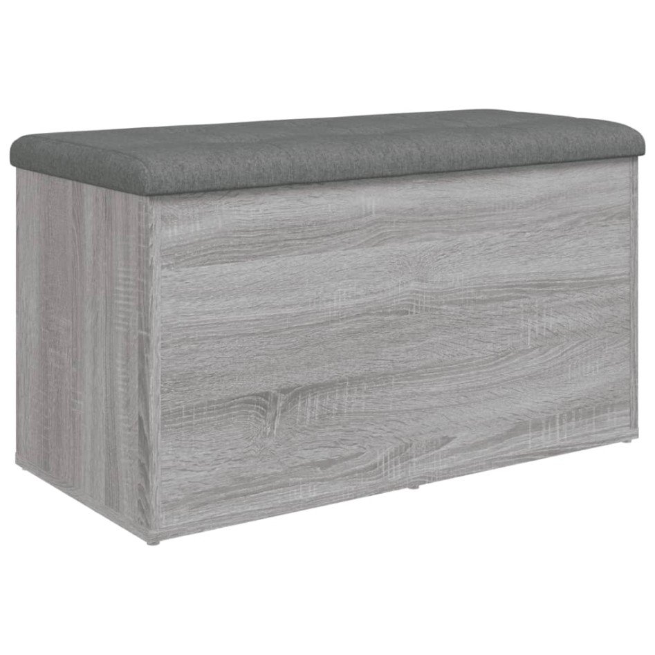 Banco con almacenaje madera ingeniería gris Sonoma 82x42x45