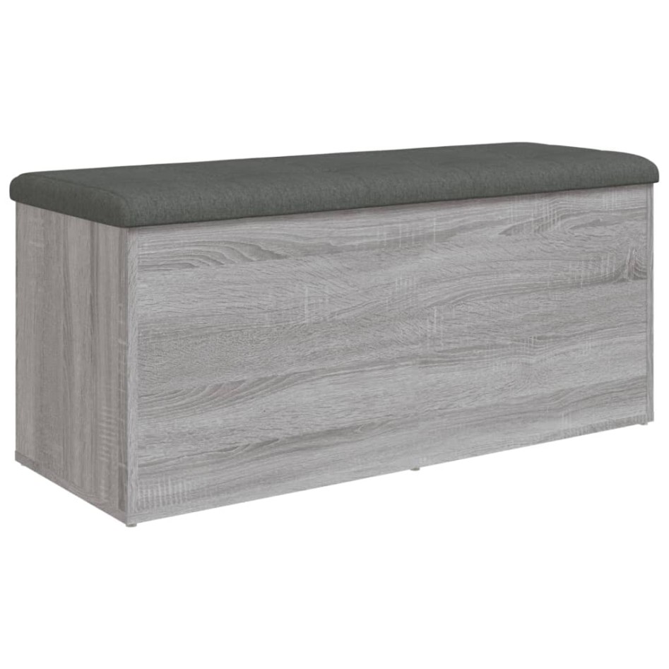 Banco con almacenaje madera ingeniería gris Sonoma 102x42x45