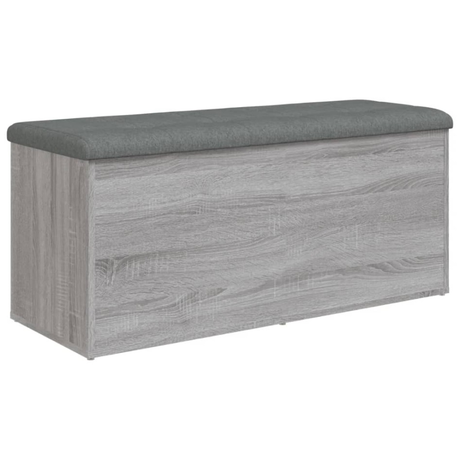 Banco con almacenaje madera ingeniería gris Sonoma 102x42x45