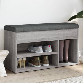 Banco zapatero madera de ingeniería gris Sonoma 82x32x45,5