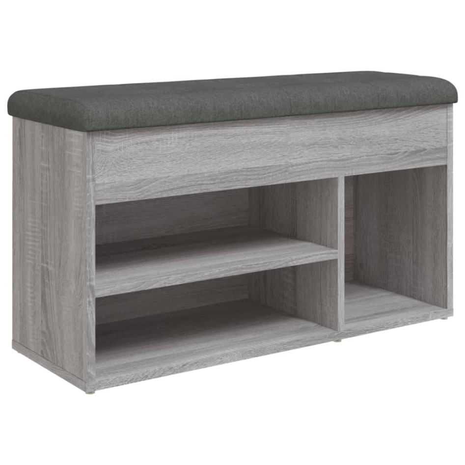Banco zapatero madera de ingeniería gris Sonoma 82x32x45,5