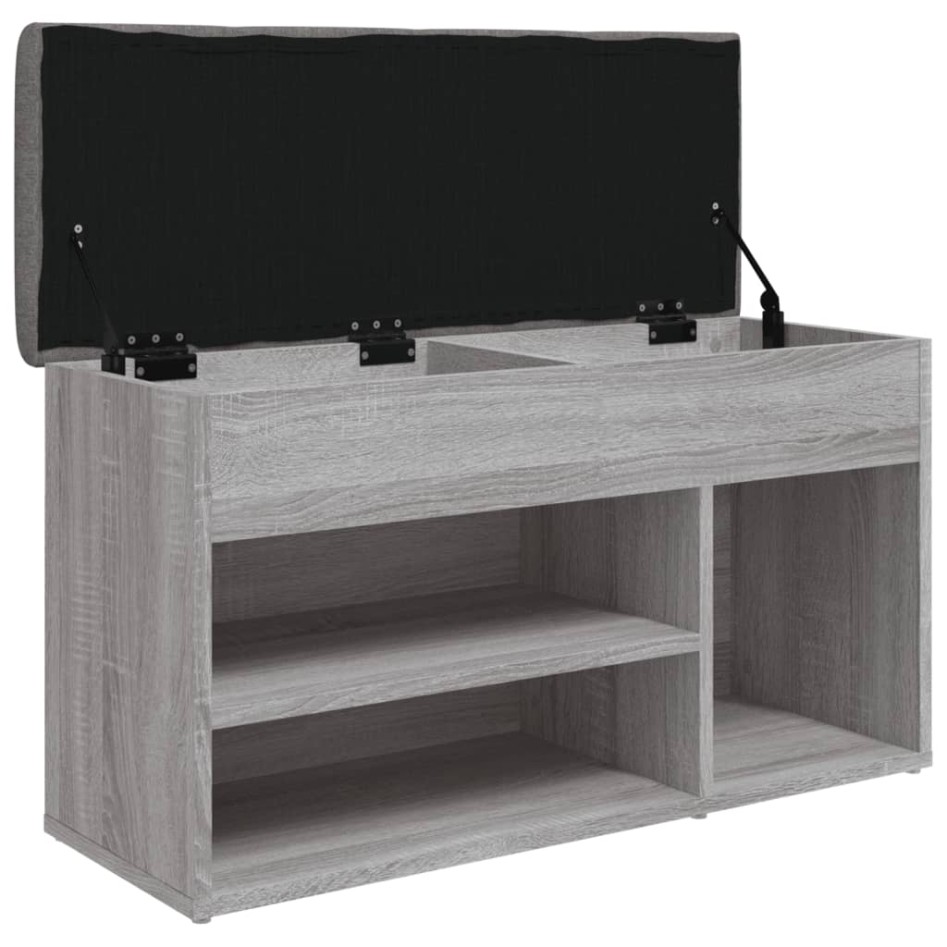 Banco zapatero madera de ingeniería gris Sonoma 82x32x45,5