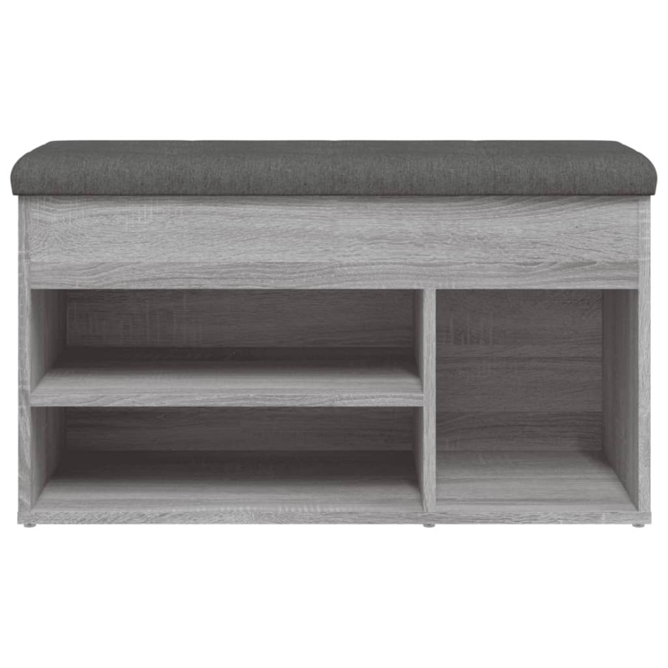 Banco zapatero madera de ingeniería gris Sonoma 82x32x45,5