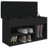 Banco zapatero madera de ingeniería negro 82x32x45,5