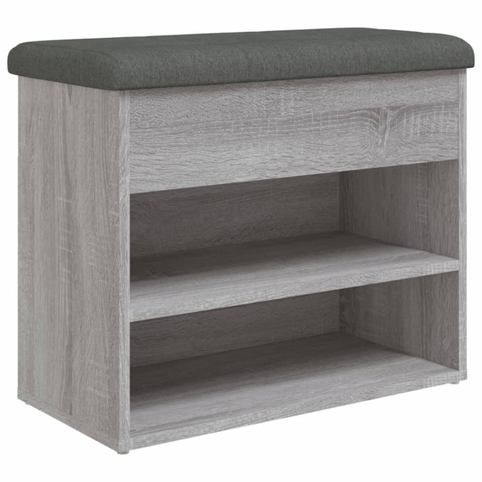 Banco zapatero madera de ingeniería gris Sonoma 62x32x50
