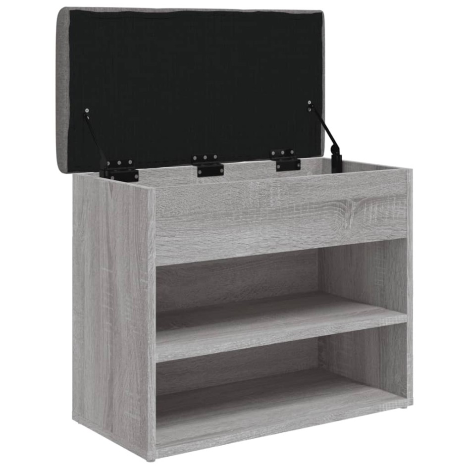 Banco zapatero madera de ingeniería gris Sonoma 62x32x50