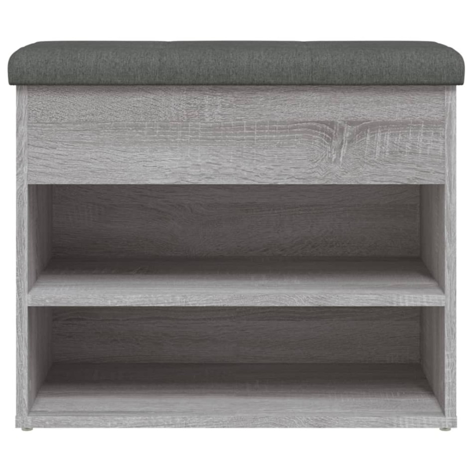 Banco zapatero madera de ingeniería gris Sonoma 62x32x50