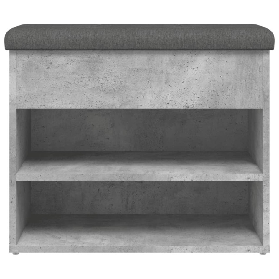 Banco zapatero madera de ingeniería gris hormigón 62x32x50