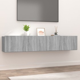 Muebles de TV 2 uds madera ingeniería gris Sonoma 80x30x30