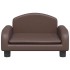 Cama para perros de cuero sintético marrón 50x40x30