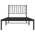 Estructura cama sin colchón con cabecero metal negro 90x200