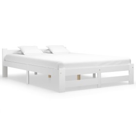 Estructura de cama madera maciza de pino blanca 180x200