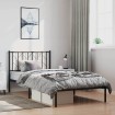 Estructura cama sin colchón con cabecero metal negro 100x200 cm