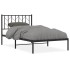 Estructura cama sin colchón con cabecero metal negro 100x200