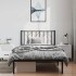 Estructura cama sin colchón con cabecero metal negro 100x200