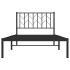 Estructura cama sin colchón con cabecero metal negro 100x200
