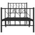 Estructura cama sin colchón con estribo metal negro 75x190