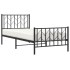 Estructura cama sin colchón con estribo metal negro 90x190