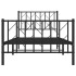 Estructura cama sin colchón con estribo metal negro 90x190