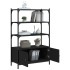 Librería de 3 estantes madera ingeniería negro 70x30x109,5