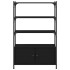 Librería de 3 estantes madera ingeniería negro 70x30x109,5