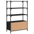 Librería de 3 estantes madera ingeniería negro 70x30x109,5