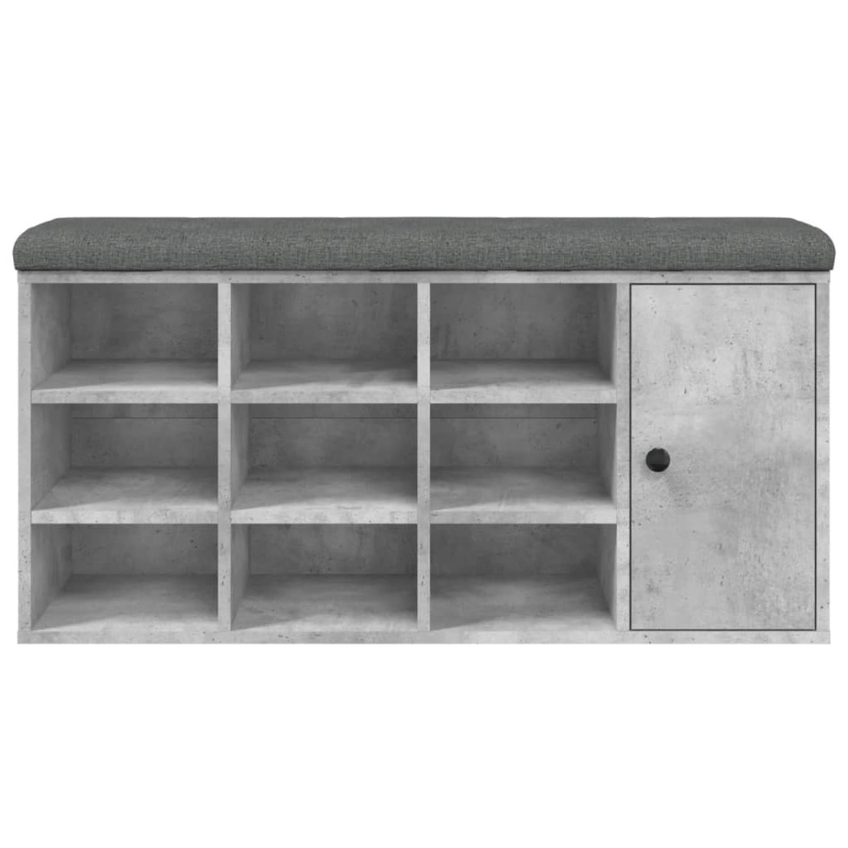 Banco zapatero madera de ingeniería gris hormigón 102x32x50