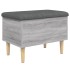 Banco con almacenaje madera ingeniería gris Sonoma 62x42x46