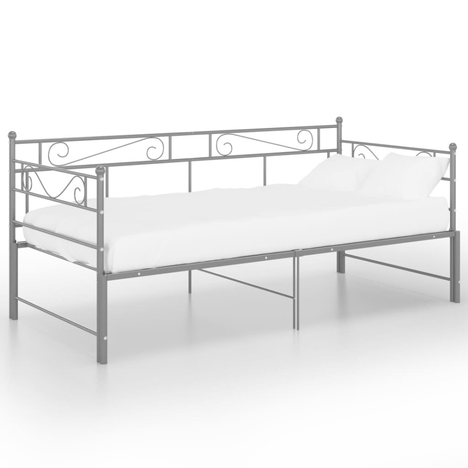 Estructura de sofá cama extraíble metal gris 90x200