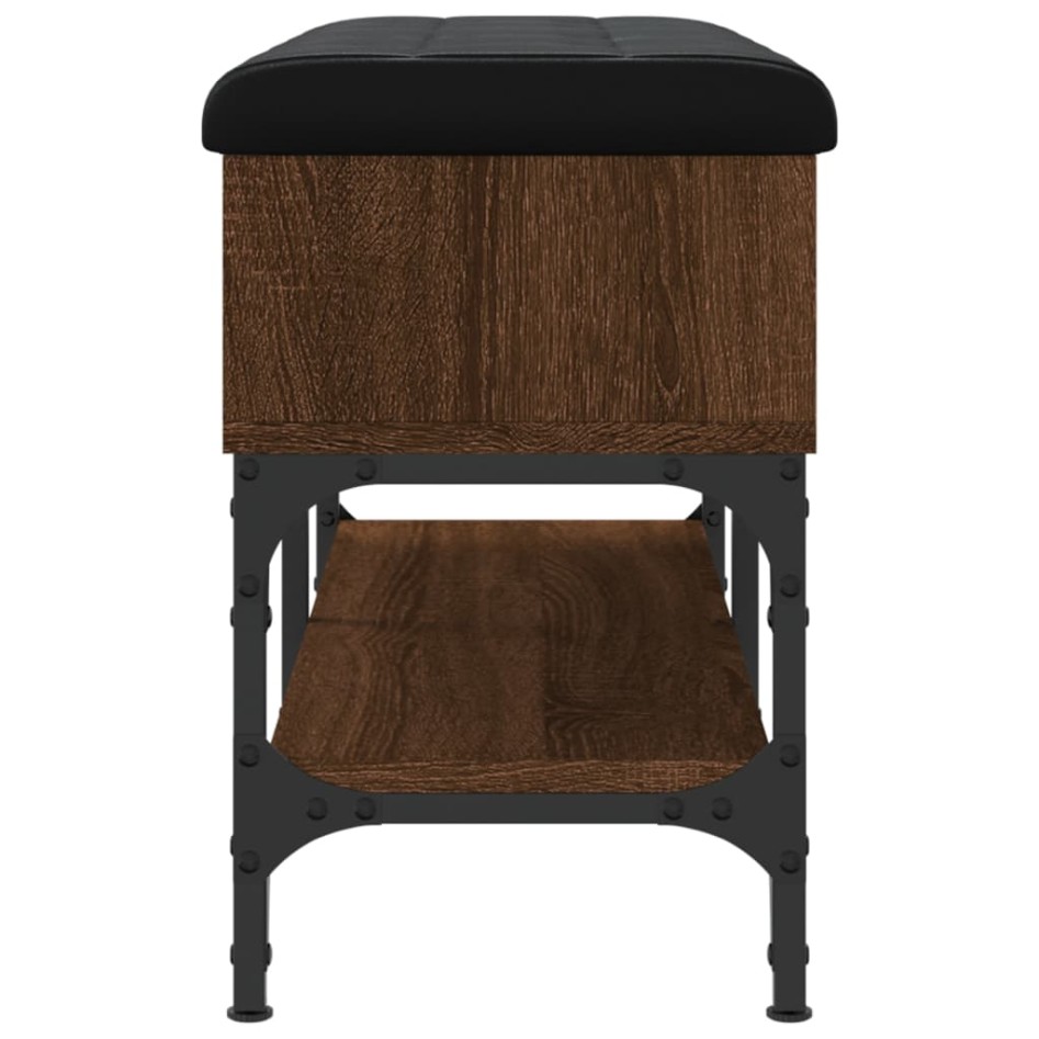 Banco zapatero madera de ingeniería marrón roble 82x32x45