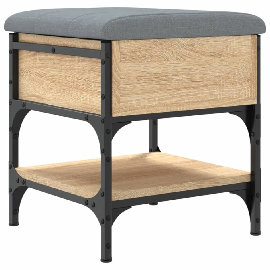 Banco zapatero madera de ingeniería roble Sonoma 42x42x45