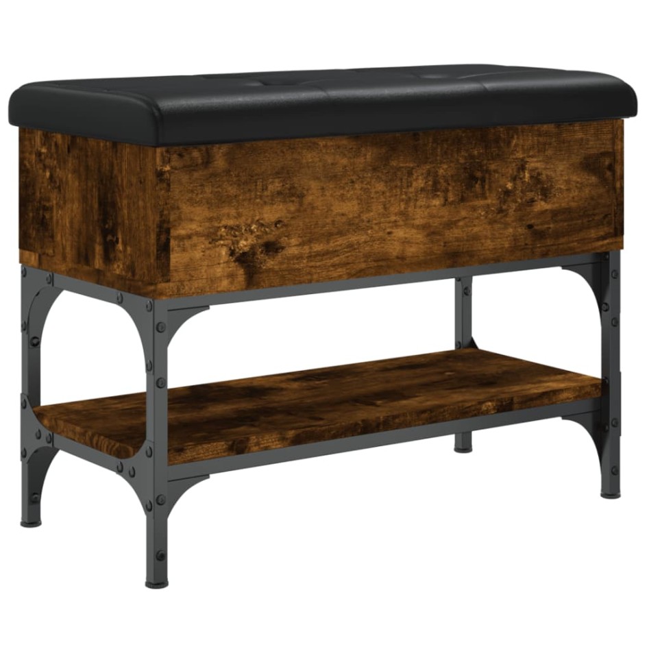 Banco zapatero madera de ingeniería roble ahumado 62x32x45
