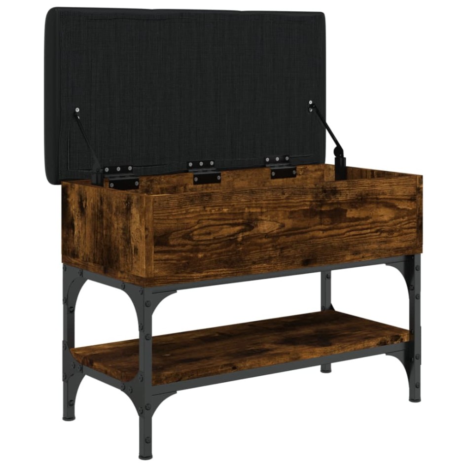 Banco zapatero madera de ingeniería roble ahumado 62x32x45